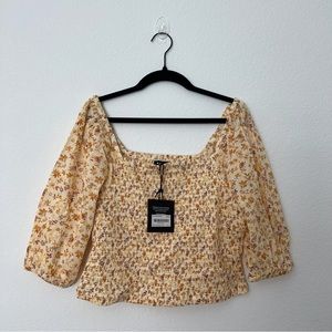 NWT Able Erna Smocked Blouse Size L